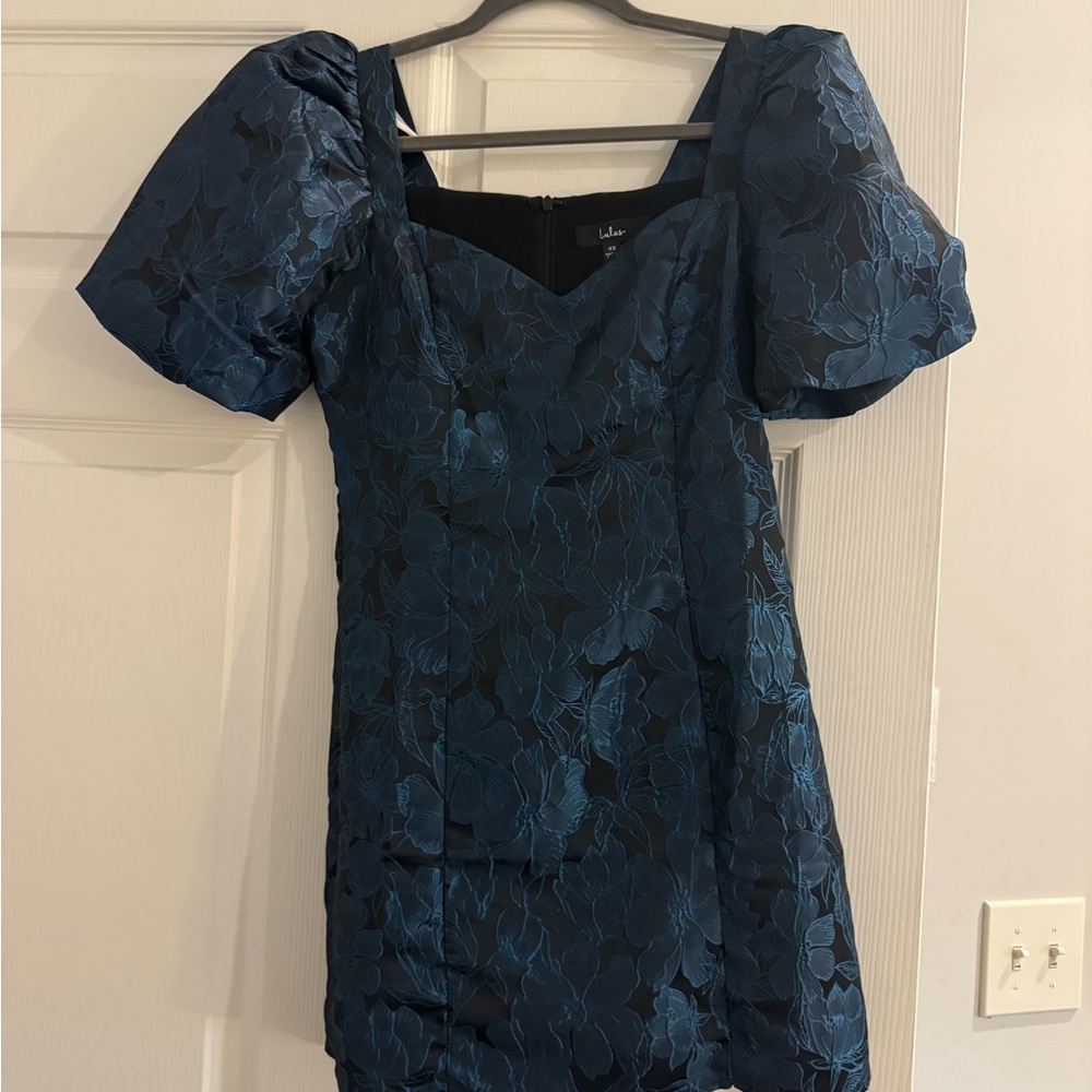 Lulus Blue Puff Sleeve Dress